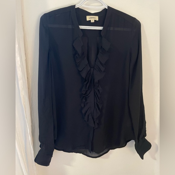 L’Agence Silk Ruffle Blouse - Picture 1 of 5